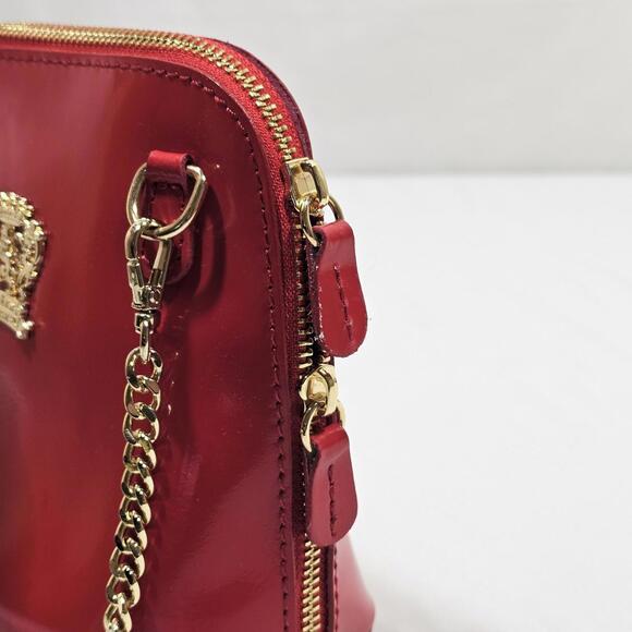 Pratesi Firenze Genuine Leather Red Crossbody Bag Gold Hardwear Italy - Picture 11 of 11